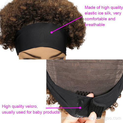 Afro Curly Braided Synthetic Headband Box Braid Wig With Bangs In Hairbands Synthetic Hair Turban Wrap Hairband Headband wigs